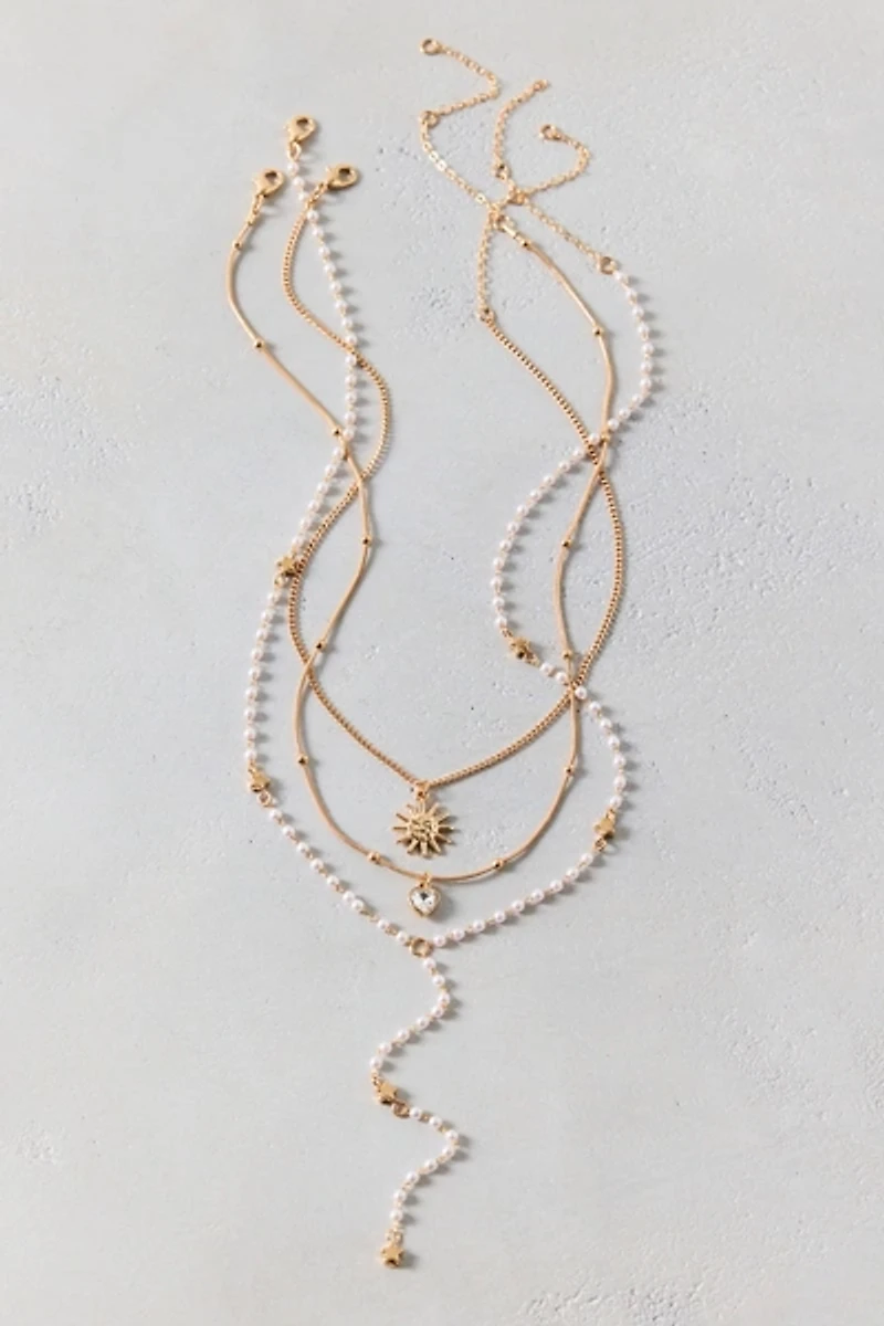Long Lariat Layering Necklaces Set