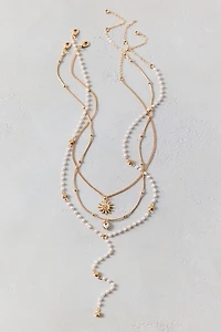 Long Lariat Layering Necklaces Set