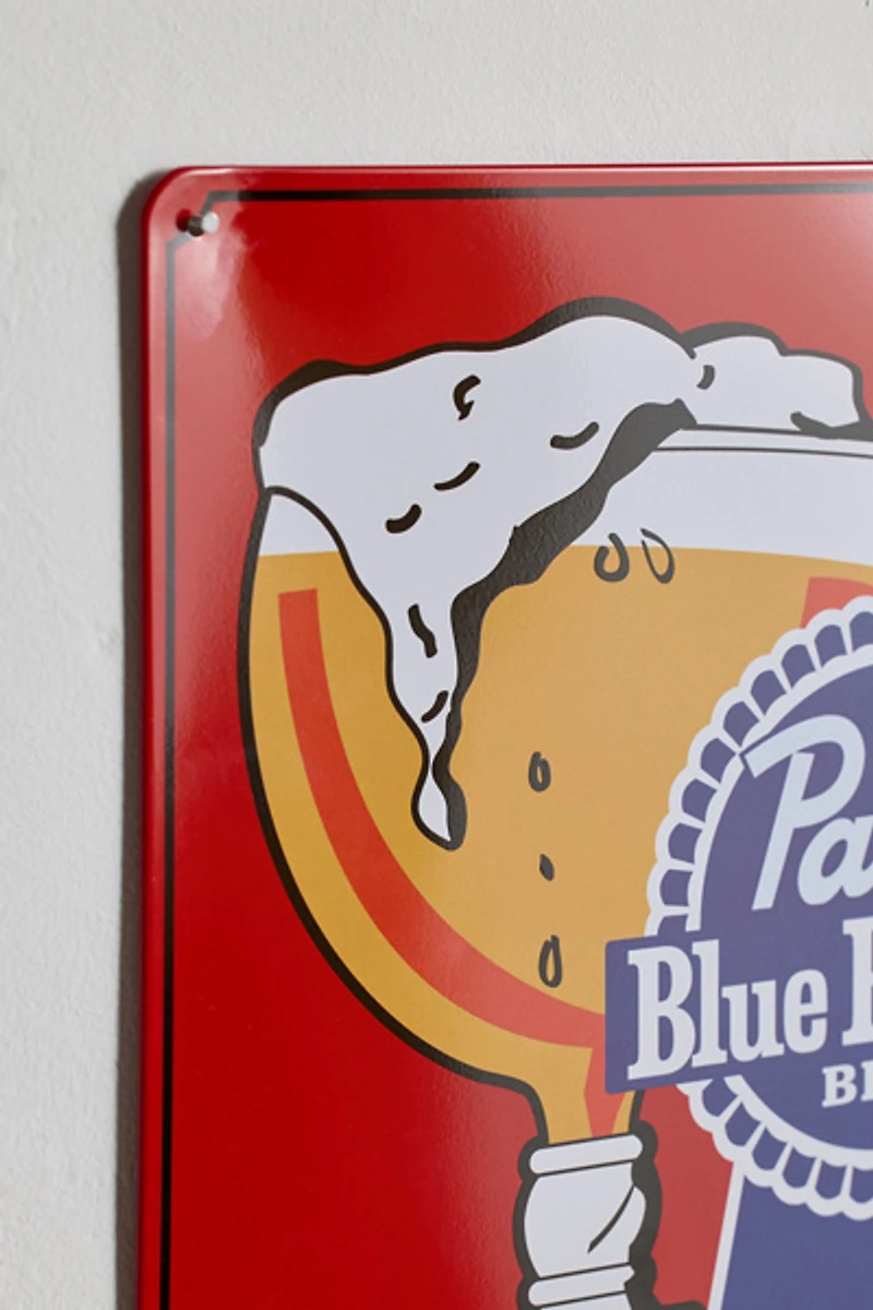 Pabst Blue Ribbon Cold Beer Metal Wall Sign