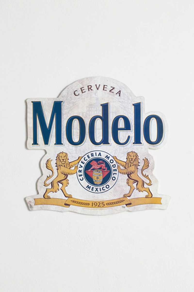 Modelo Logo Shaped Embossed Metal Wall Sign