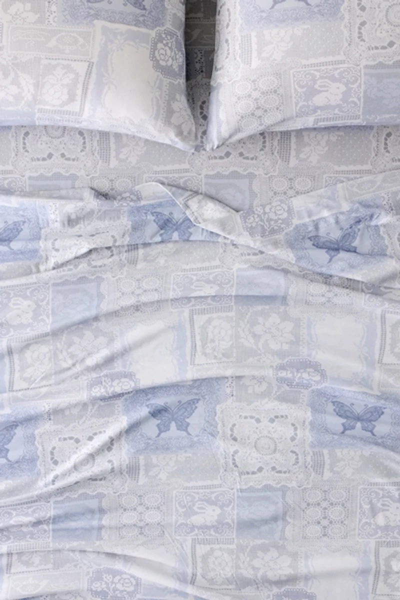 Dottie Lace Printed Soft Tee Jersey Sheet Set