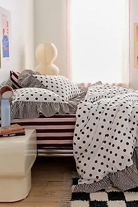 Elaine Ruffle Printed Cotton Percale Duvet Cover