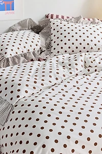 Elaine Ruffle Printed Cotton Percale Duvet Cover