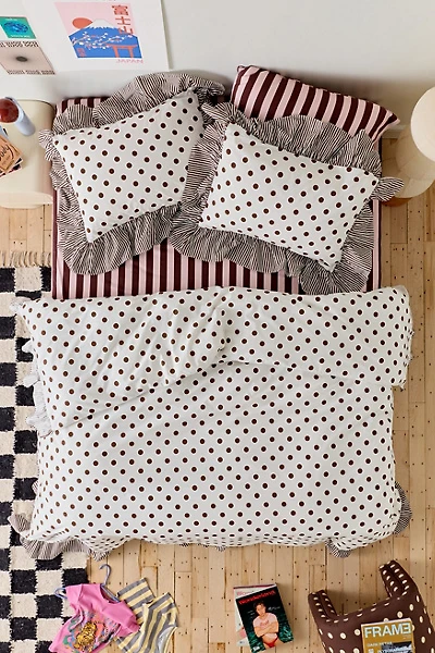 Elaine Ruffle Printed Cotton Percale Duvet Cover