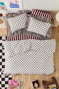Elaine Ruffle Printed Cotton Percale Duvet Cover