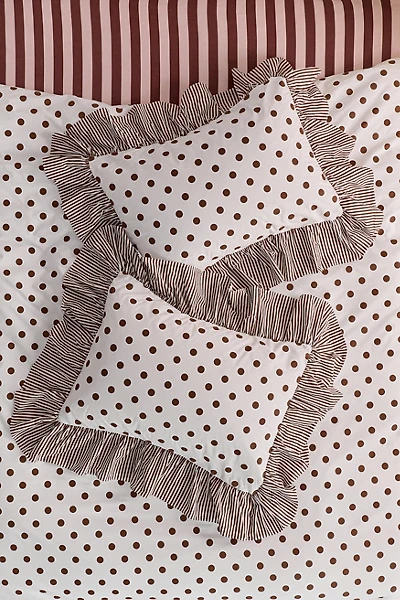 Elaine Ruffle Printed Cotton Percale Sham Set