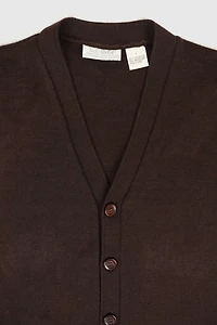 Vintage Brown Cardigan Sweater Vest
