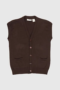 Vintage Brown Cardigan Sweater Vest