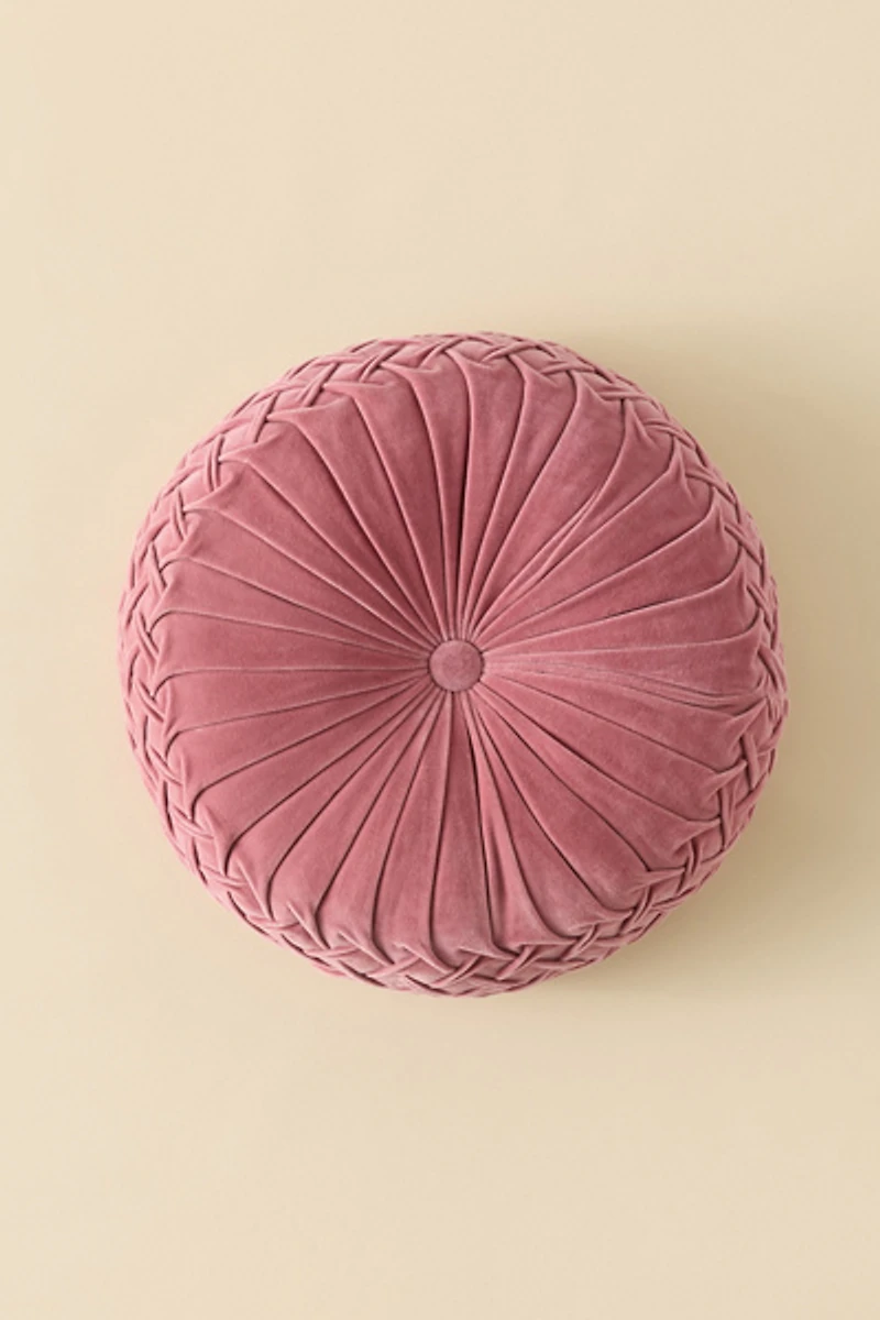Round Pintuck Velvet Floor Pillow