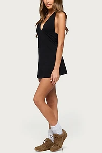 Edikted Rosalynne Ribbed Halter Romper