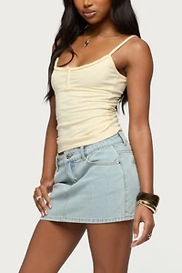 Edikted Spencer Low Rise Denim Micro Skirt