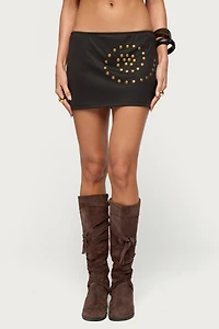 Edikted Swirl Studded Mini Skirt