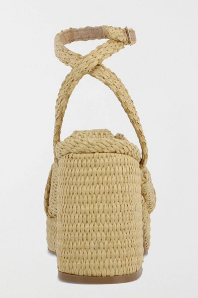 MIA Reese Raffia Knotted Platform Sandal