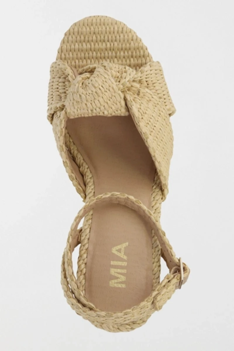 MIA Reese Raffia Knotted Platform Sandal