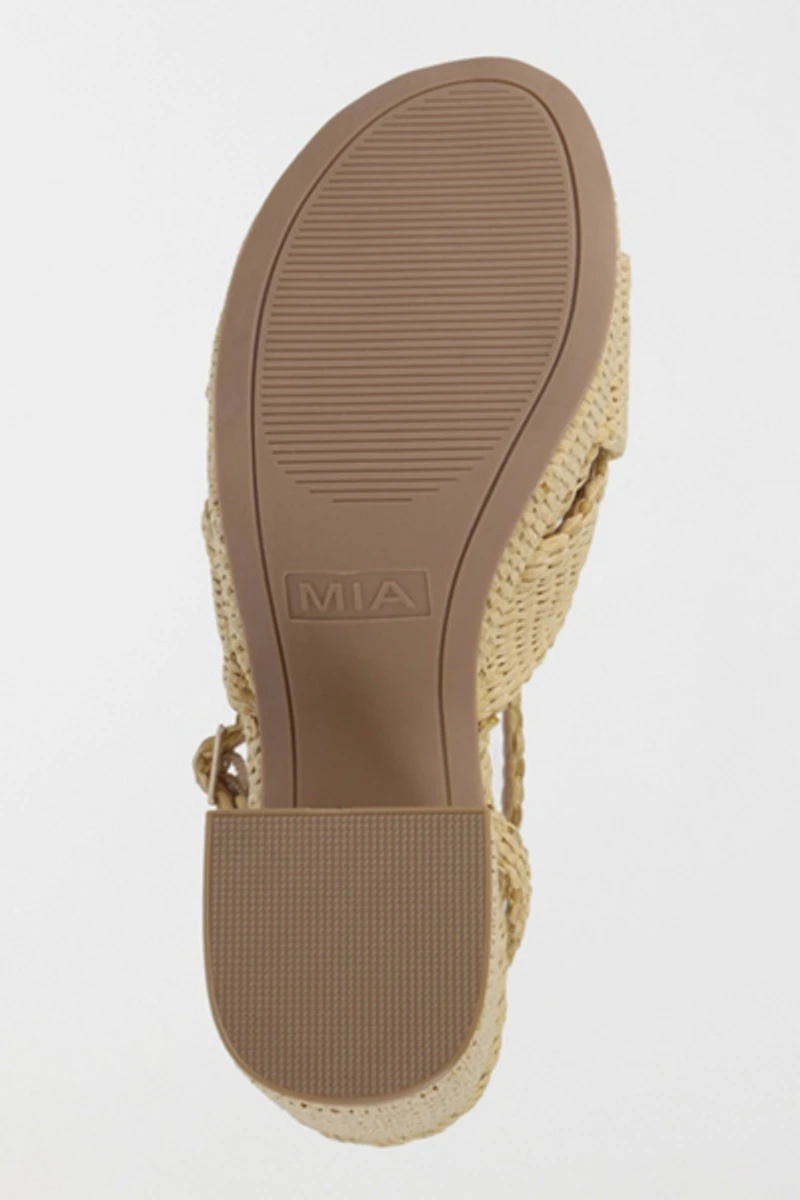 MIA Reese Raffia Knotted Platform Sandal