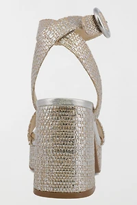 MIA Renee Metallic Raffia Platform Sandal