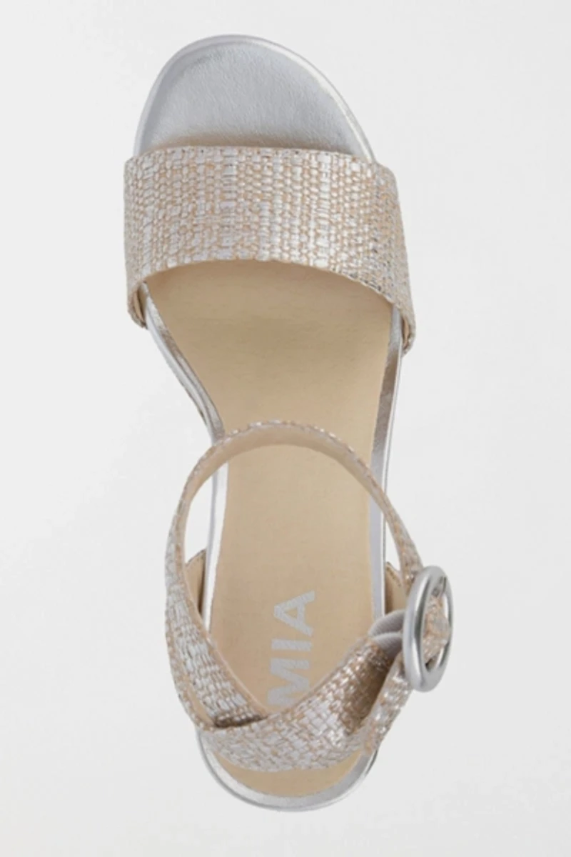 MIA Renee Metallic Raffia Platform Sandal