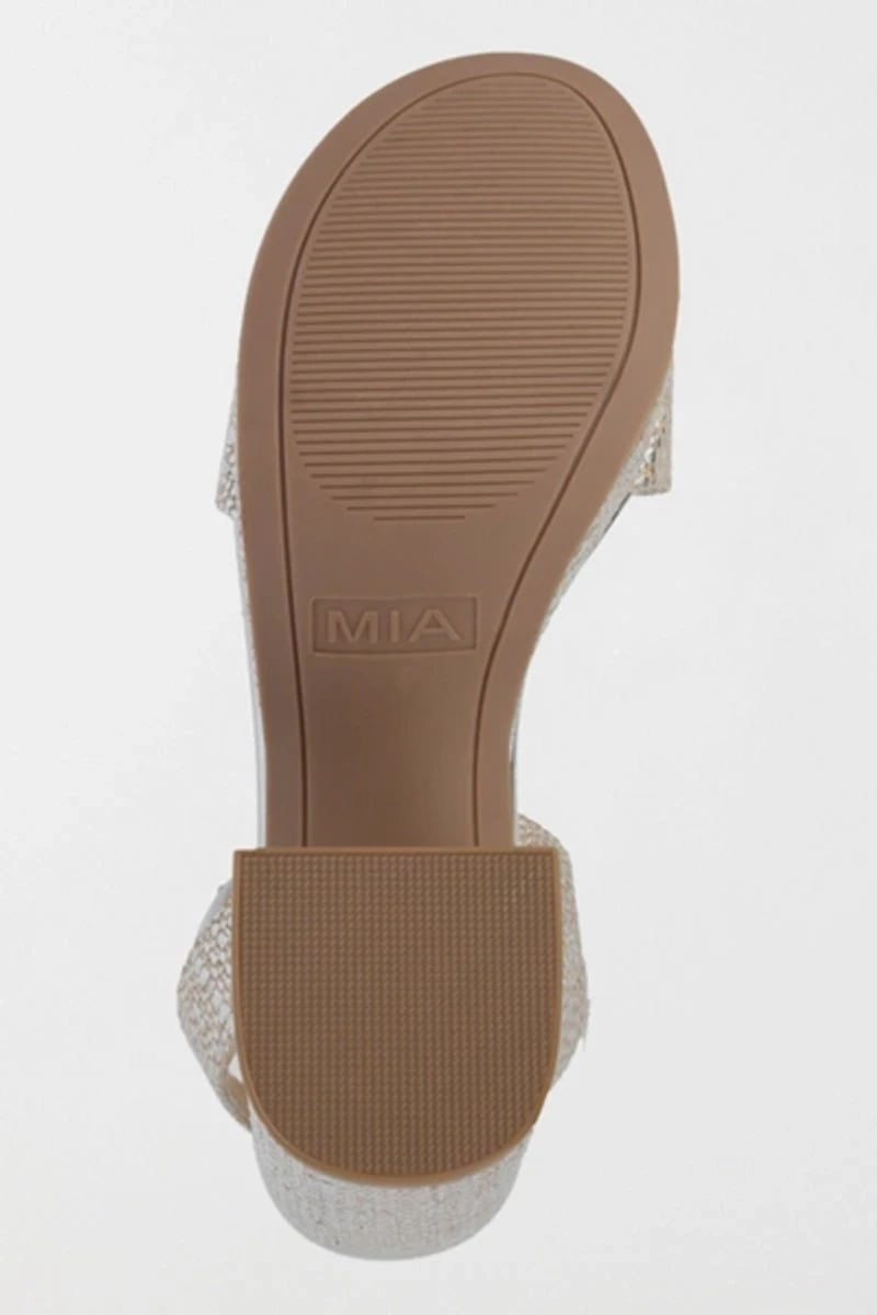 MIA Renee Metallic Raffia Platform Sandal