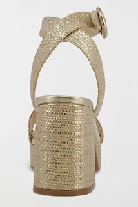 MIA Renee Metallic Raffia Platform Sandal