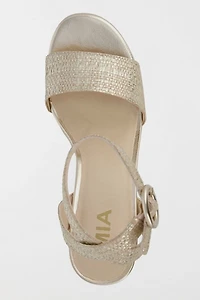 MIA Renee Metallic Raffia Platform Sandal