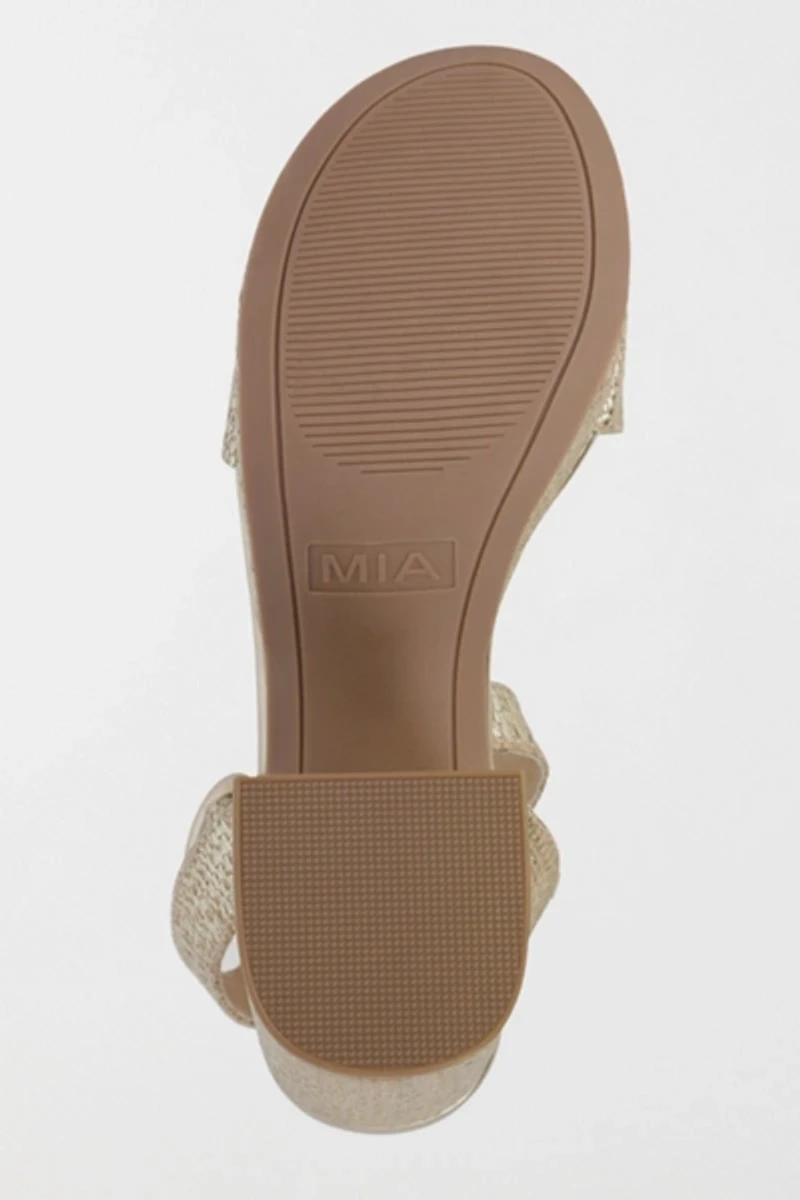 MIA Renee Metallic Raffia Platform Sandal
