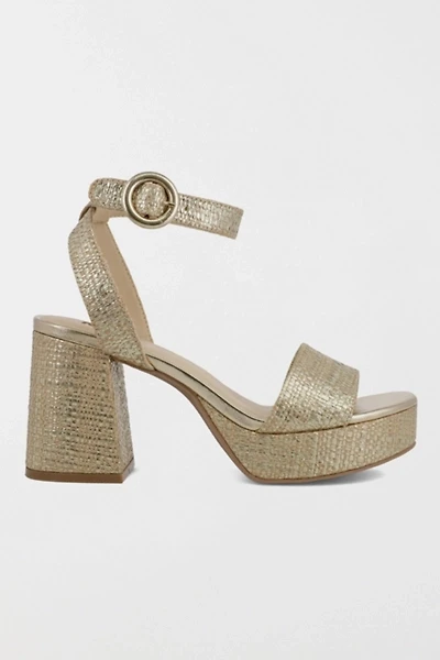 MIA Renee Metallic Raffia Platform Sandal