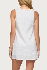 Edikted Doroh Lacey Striped Cotton Mini Dress
