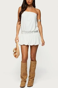 Edikted Layton Studded Strapless Bubble Mini Dress