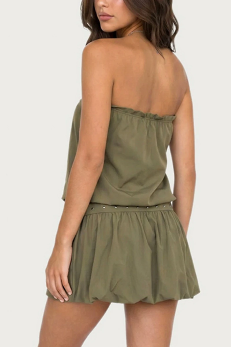 Edikted Layton Studded Strapless Bubble Mini Dress