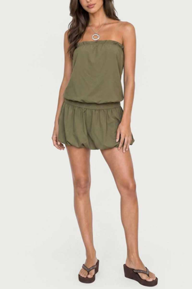 Edikted Layton Studded Strapless Bubble Mini Dress