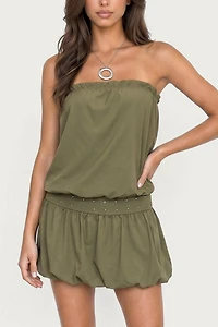Edikted Layton Studded Strapless Bubble Mini Dress