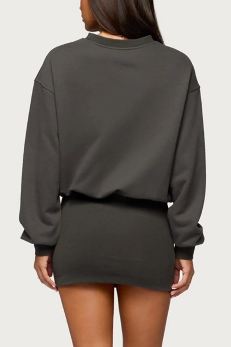 Edikted Jannah Sweatshirt Mini Dress