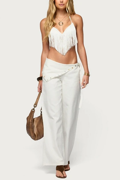 Edikted Button Foldover Low Rise Baggy Jean