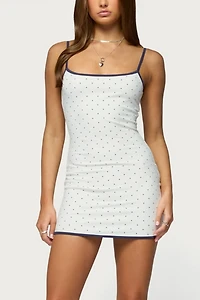 Edikted Rosalyna Polka Dot Mini Dress