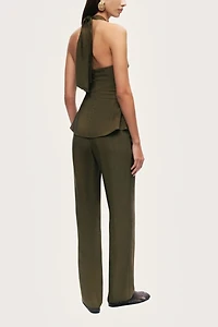 Nocturne Halter Neck Peplum Top