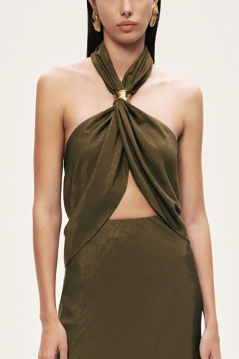 Nocturne Twist Halter Neck Top