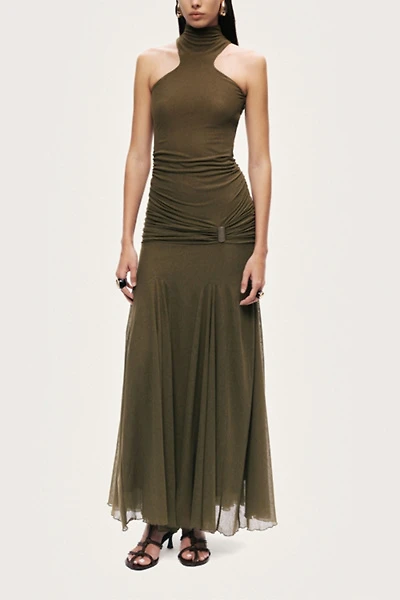 Nocturne Halter Neck Draped Maxi Dress