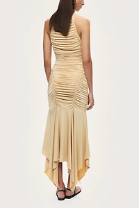 Nocturne Ruched Halter Midi Dress