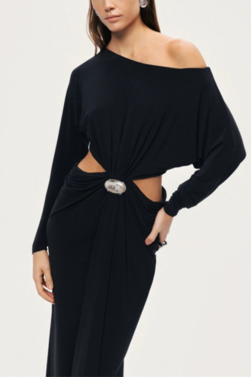 Nocturne Off-The-Shoulder Cut Out Maxi Dress