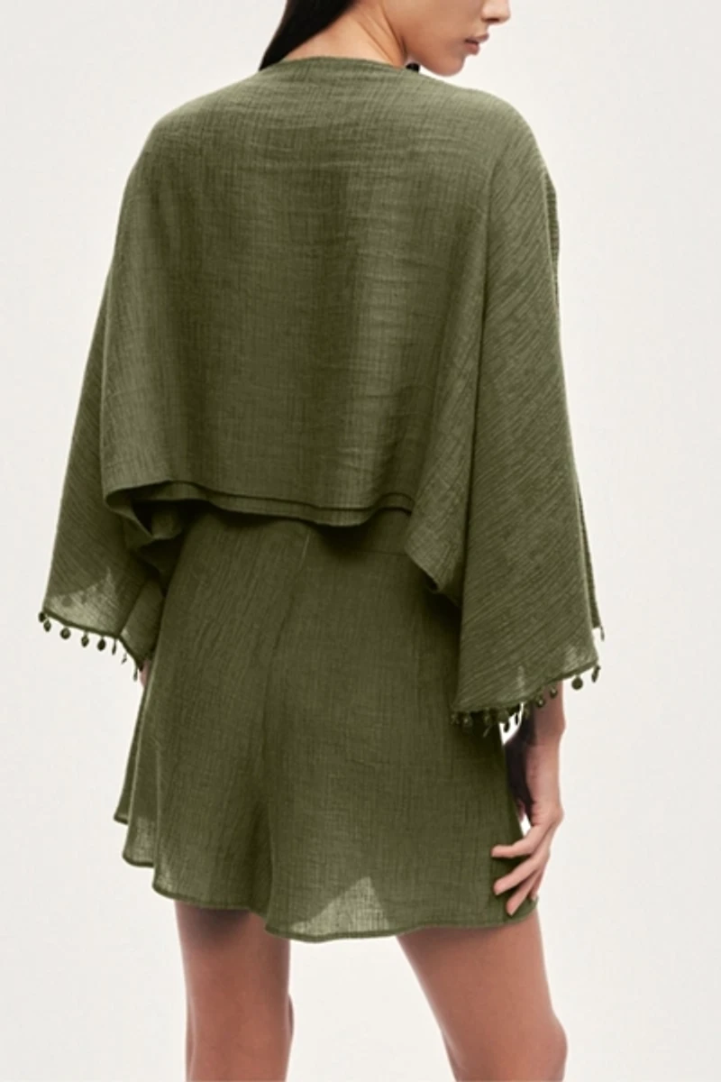 Nocturne Cropped Boat-Neck Blouse