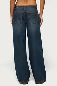 Edikted Heart Pockets Low Rise Baggy Jean