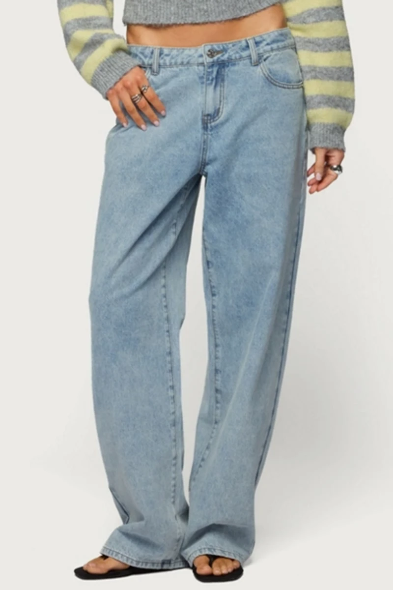 Edikted Dalina Washed Low Rise Baggy Jean