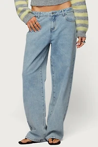 Edikted Dalina Washed Low Rise Baggy Jean