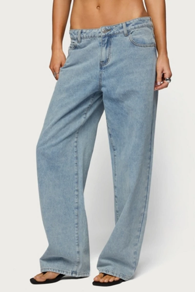 Edikted Dalina Washed Low Rise Baggy Jean