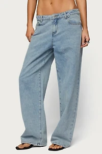 Edikted Dalina Washed Low Rise Baggy Jean
