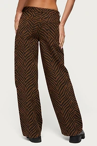 Edikted Zebra Print Low Rise Baggy Jean