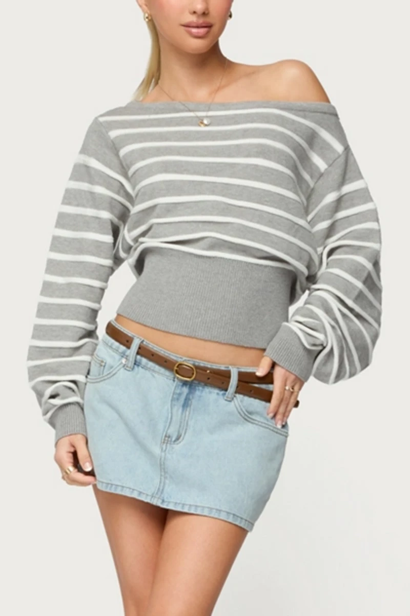 Edikted Petite Chiara Denim Micro Skirt