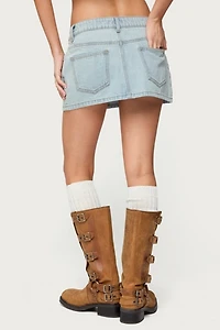 Edikted Petite Chiara Denim Micro Skirt