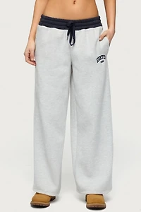 Edikted Petite Contrast Embroidered Sweatpants
