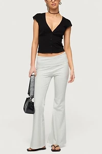 Edikted Petite Naomi Foldover Flared Leggings